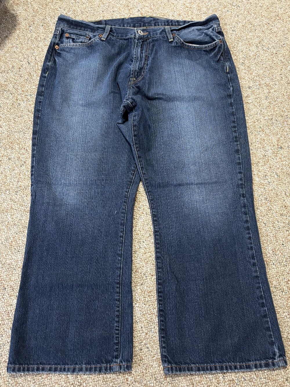 Lucky Brand Relaxed Bootleg-S 36x27.5 (Tag 38) Mens Mid Rise Blue Denim Jeans